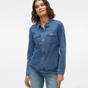 VMJENNIE Denim Shirt - Medium Blue Denim