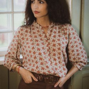 Johanna Blus Vinterblom Beige