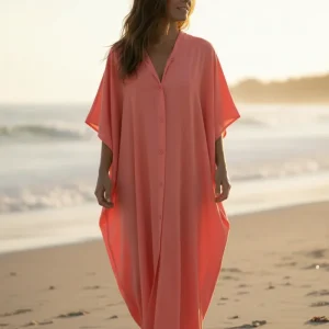 Rosa Kaftanklänning Olinda Peach-Red