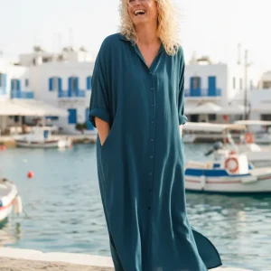 Mörkgrön Klänning Sahara Longsleeve Dark Green Recycled-Material