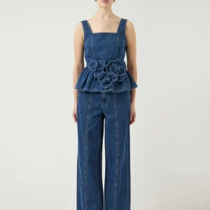 YASELSIE Top - Medium Blue Denim