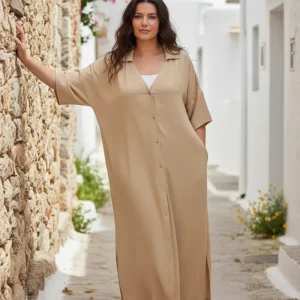 Beige Klänning Sahara shirtdress short-sleeve Recycled materials