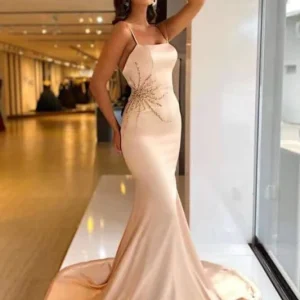Elegant Beaded Spaghetti Strap Mermaid Prom Dress for Special Occasions