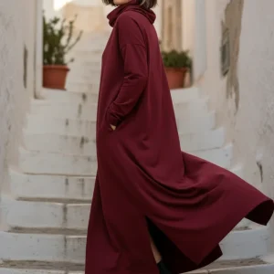 Vinröd Klänning Polo Eco Kaftan Maroon