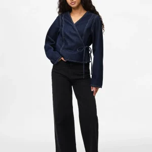 PCFENNA Denim Shirt - Dark Blue Denim